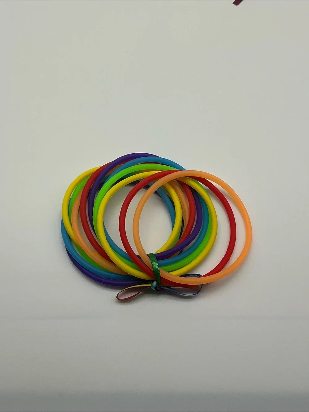 Dark Red and Rainbow 80s Barrettes & 12 Rainbow Jelly Bracelets